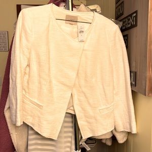 Loft white crop jacket moto style